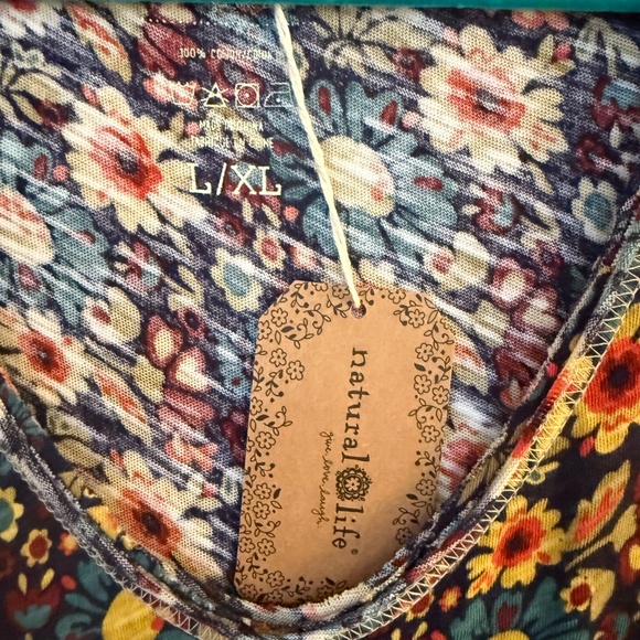 Natural Life - dress (L/XL) - Hangout Cotton Midi Dress - Navy Olive Floral - Picture 2 of 3